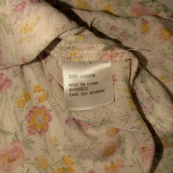 Rachel Zoe Floral blouse 3/4 sleeve with drawstring waist, size M - Picture 5 of 8